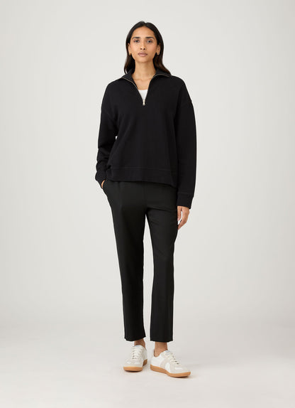 Zip Sweat In Black
