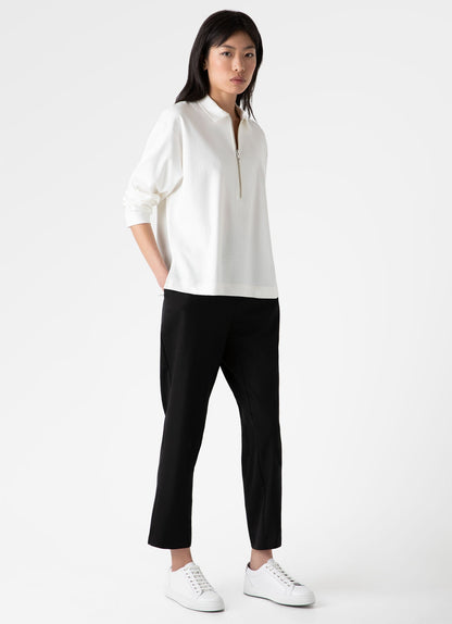 Womens Jersey Polo Top In Ecru Wtop0147 Whcr