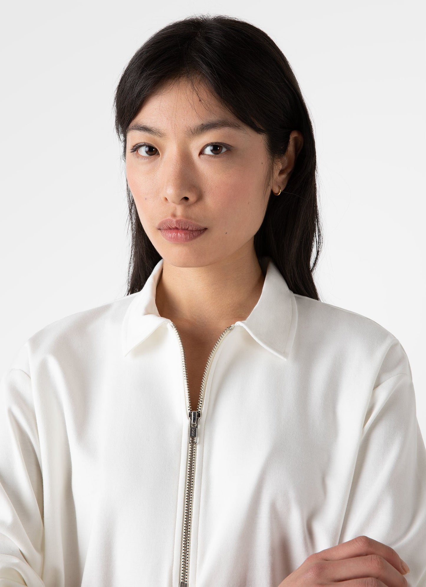 Womens Jersey Polo Top In Ecru Wtop0147 Whcr
