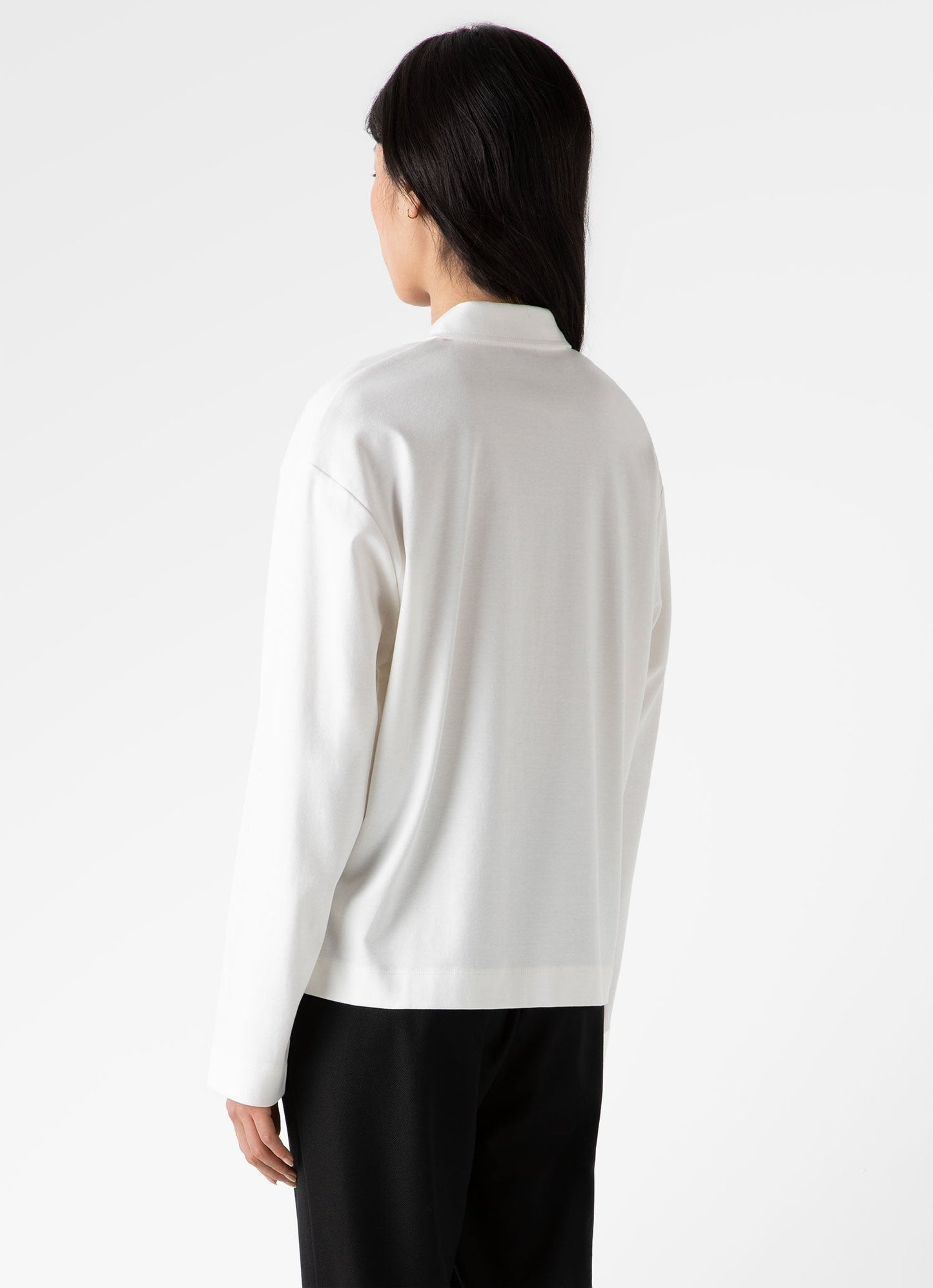 Womens Jersey Polo Top In Ecru Wtop0147 Whcr
