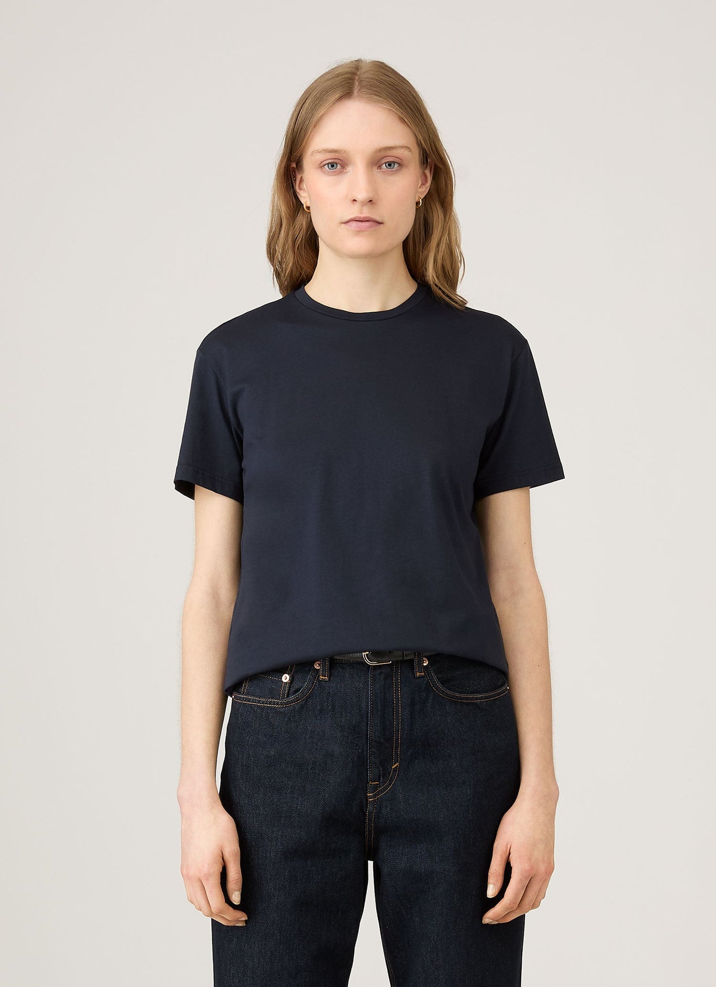 Womens Boy Fit Tshirt In Midnight Navy Wtsh0087S Buvn
