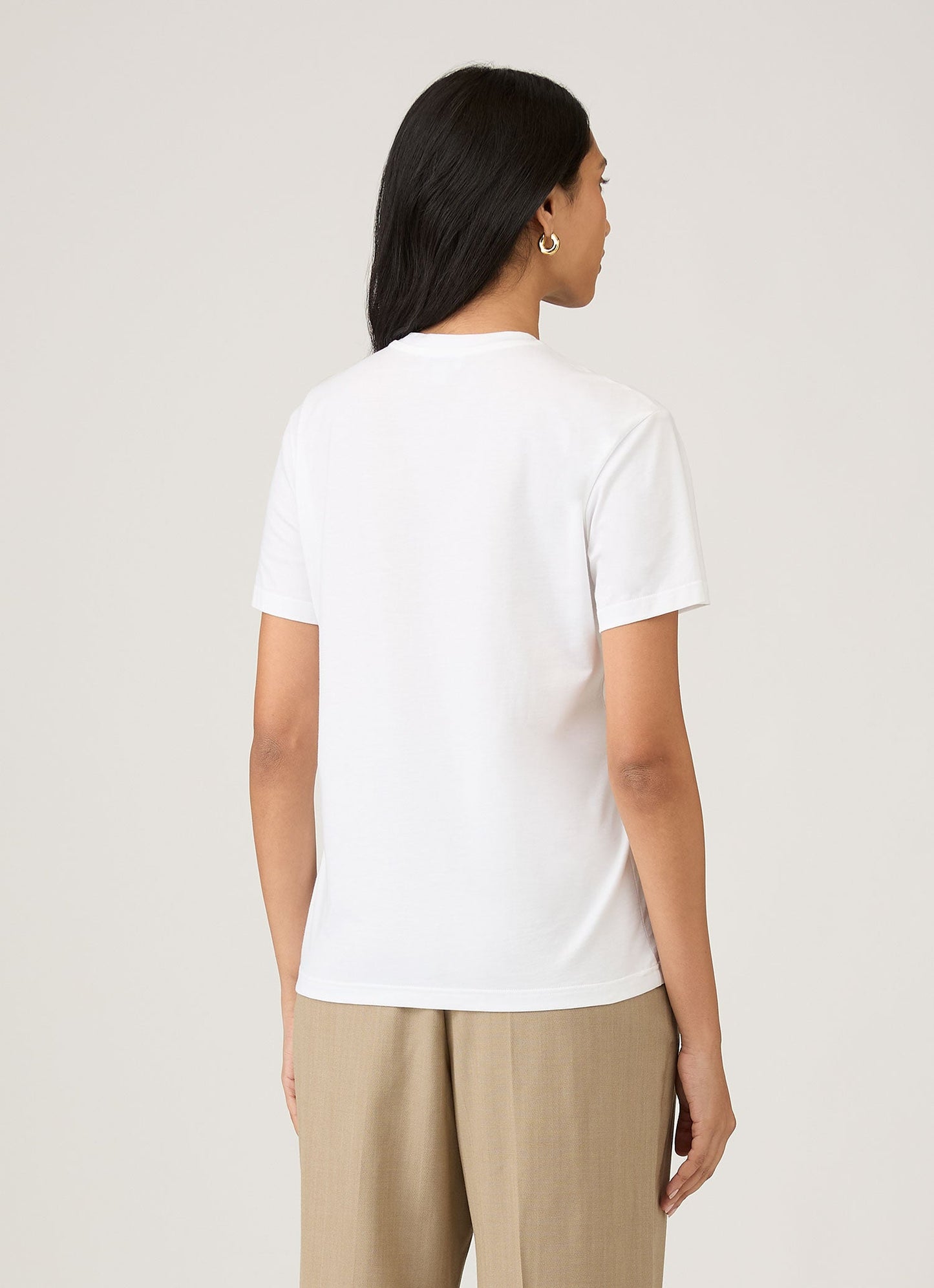 Womens Midweight Cotton Boy Fit Tshirt In White