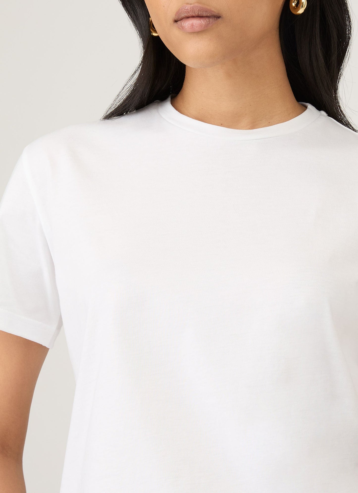 Womens Midweight Cotton Boy Fit Tshirt In White